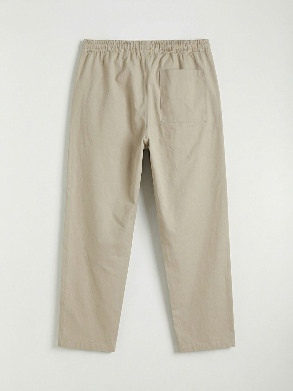 Bej Standart Fit Beli Lastikli Erkek Pantolon-5