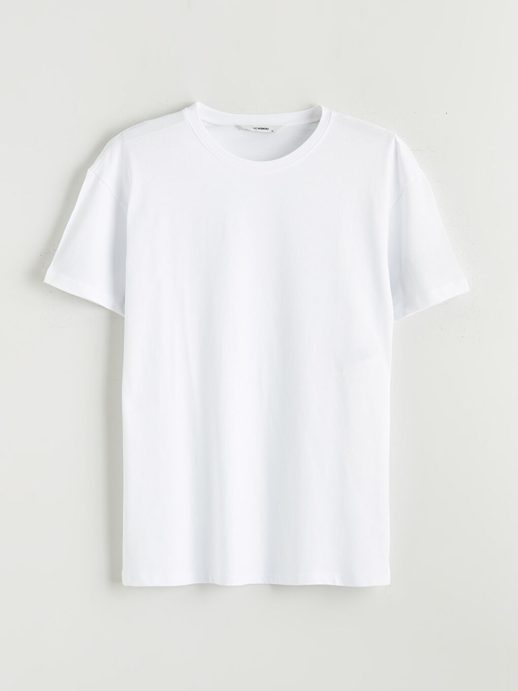 Beyaz Bisiklet Yaka Yırtmaçlı Kadın Tişört	-4