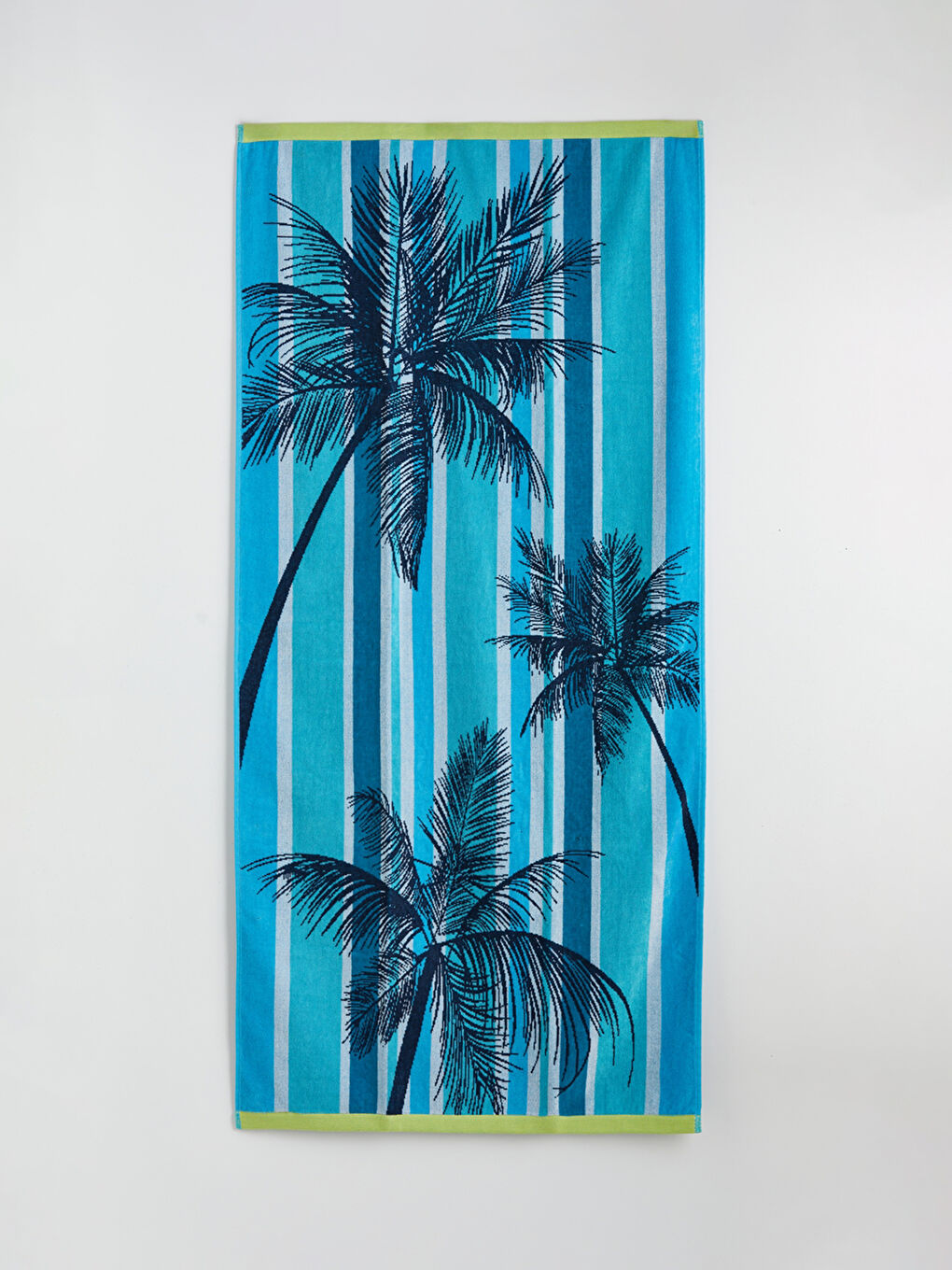 Mavi Palmiye Desenli Plaj Havlusu 70x150 cm-2