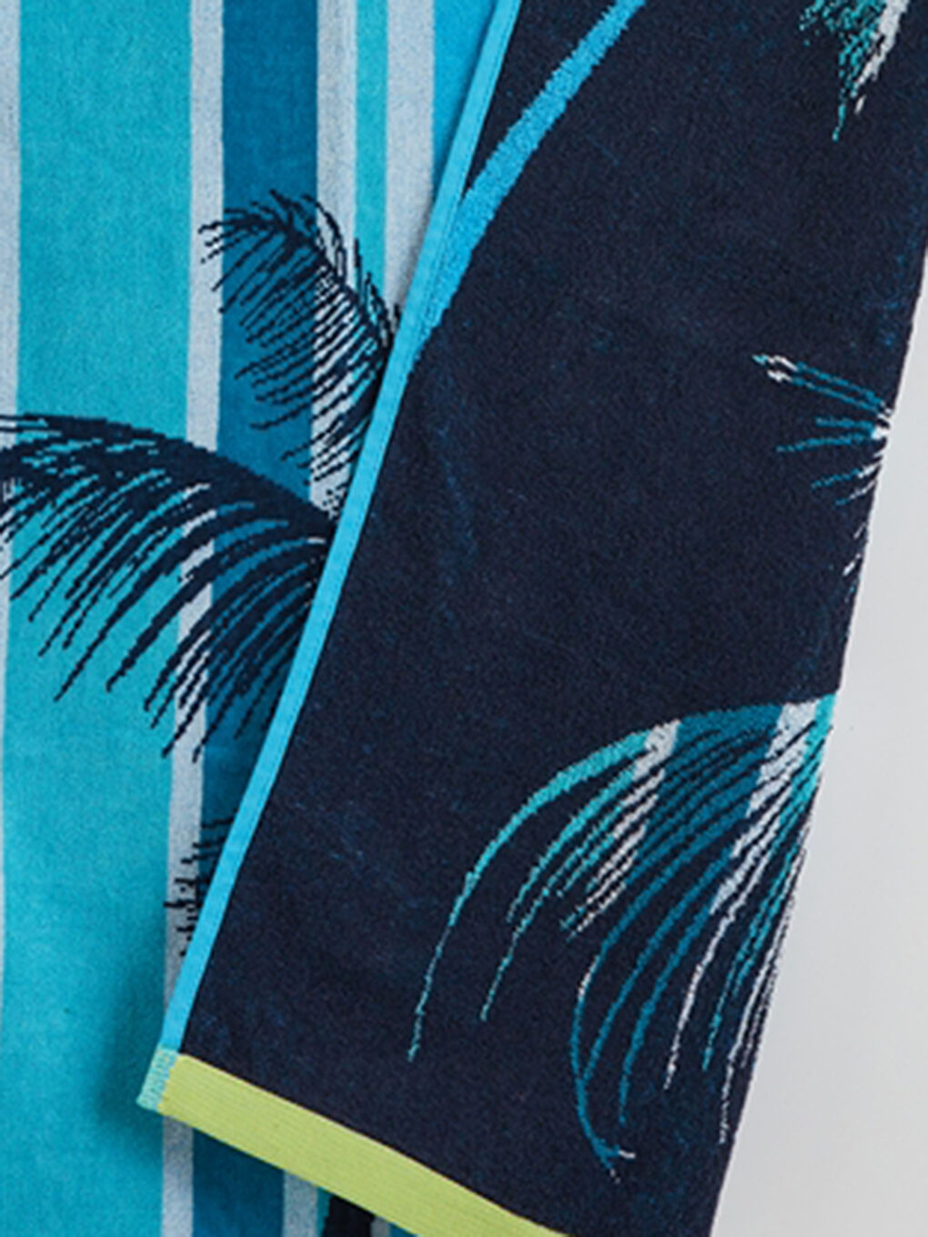 Mavi Palmiye Desenli Plaj Havlusu 70x150 cm-3