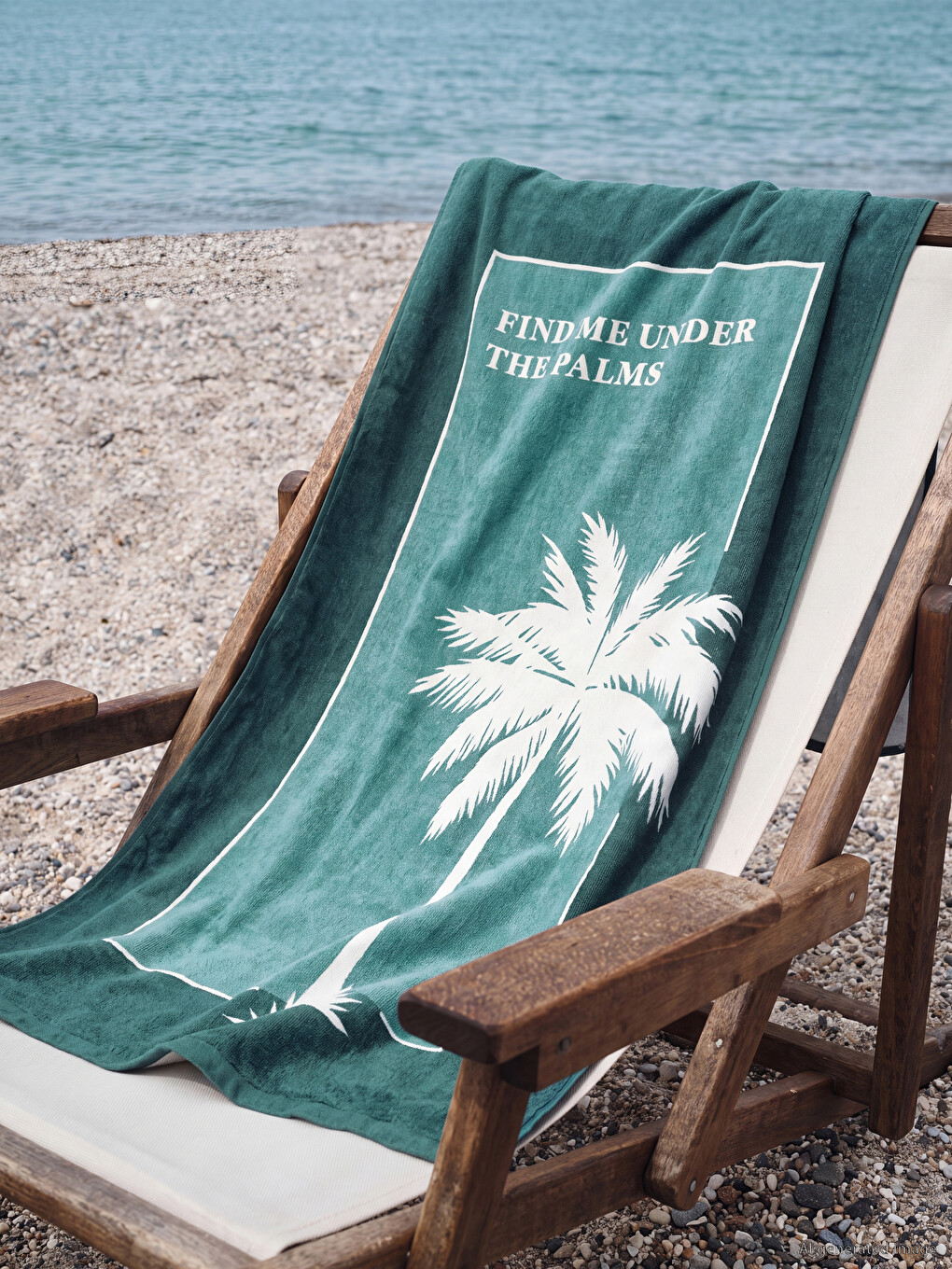 Yeşil Baskılı Erkek Plaj Havlusu 70x150 Cm