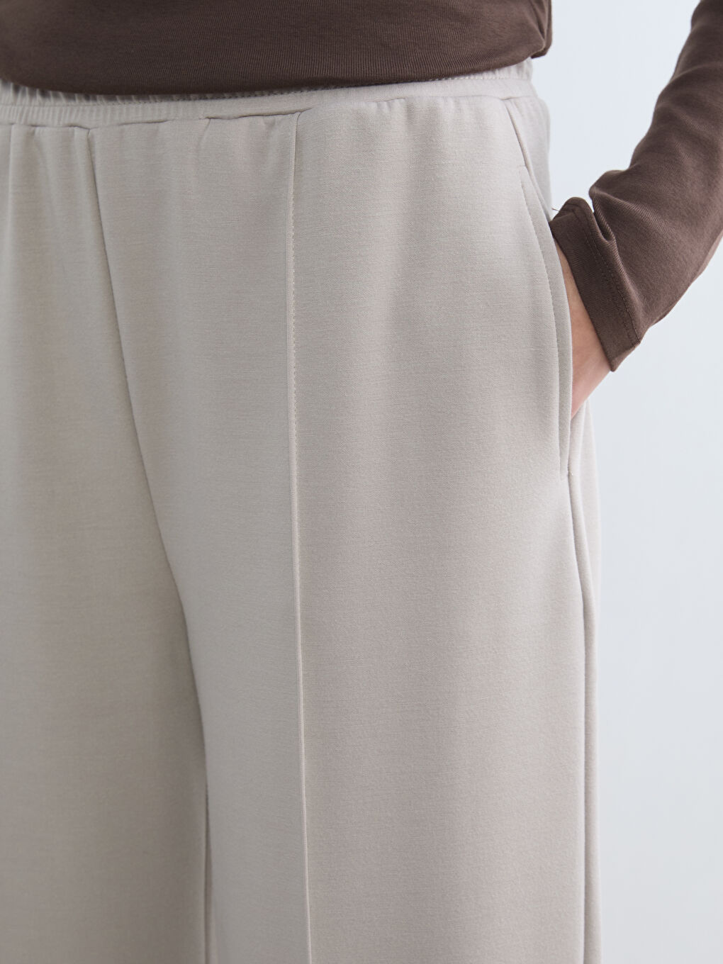 Gri Havuç Kesim Kadın Pileli Pantolon-2