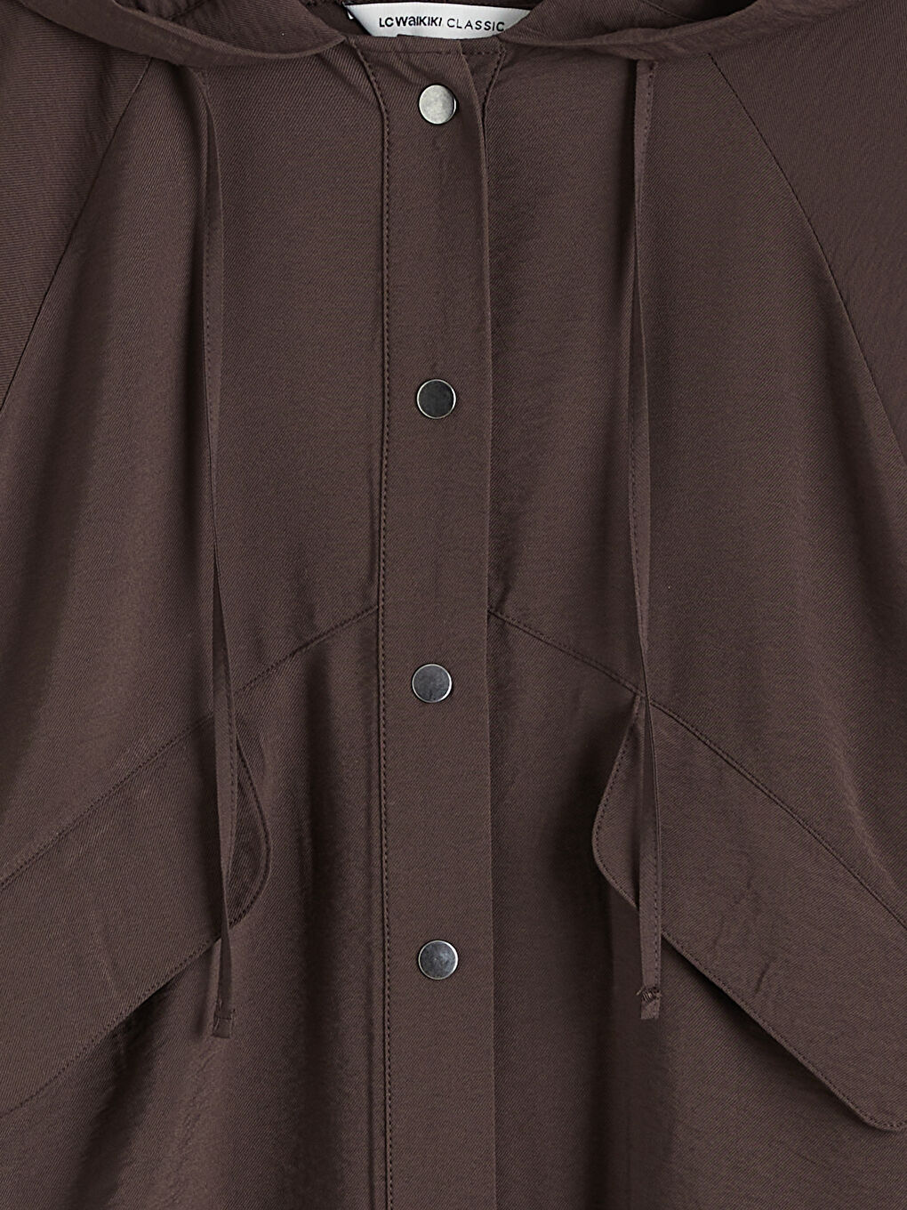 Kahverengi Kapüşonlu Kadın Ceket	-5