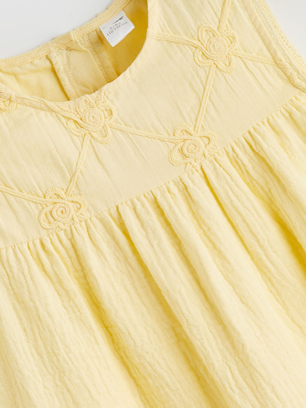 Crew Neck Embroidered Girls' Dress-1