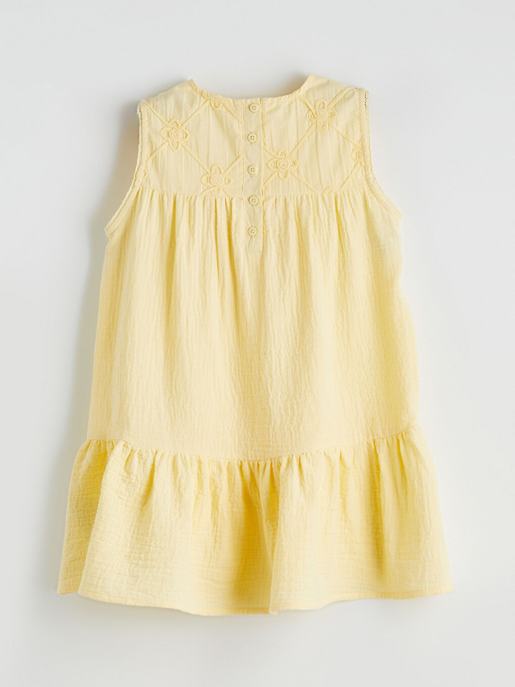 Crew Neck Embroidered Girls' Dress-2