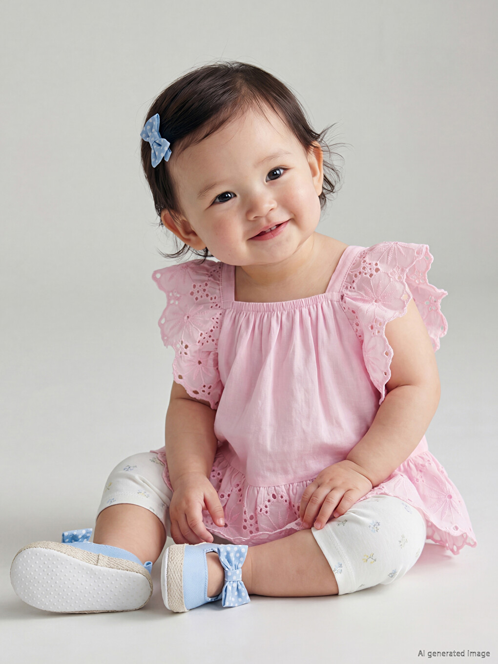 Eyelet Embroidered Baby Girls' Set