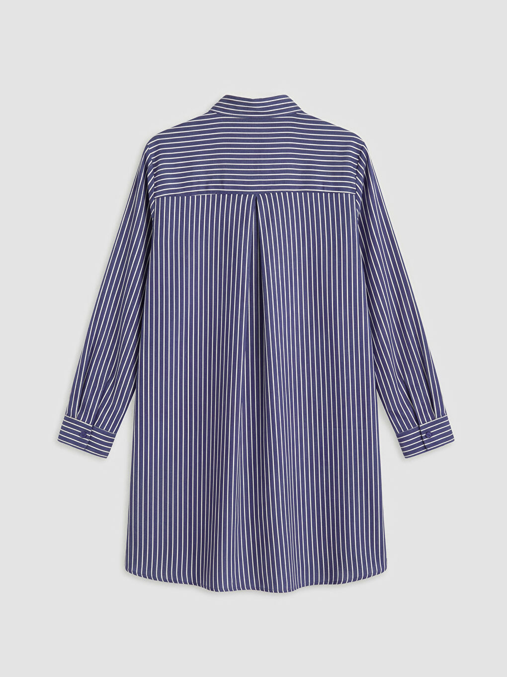 Lacivert Çizgili Kadın Gömlek Tunik-1