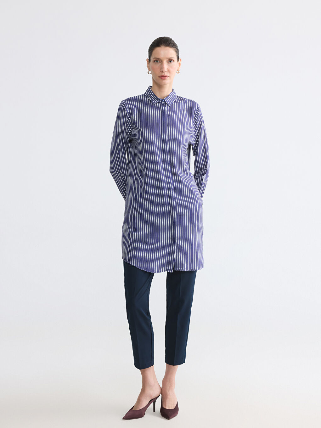 Striped Women's Shirt Tunic-1