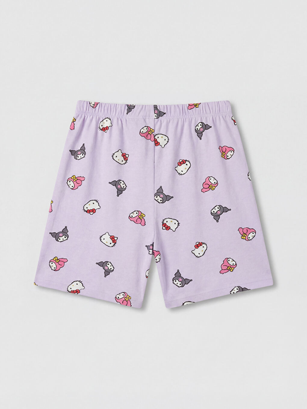 طقم بيجامة بناتي بطبعة هالو كيتي بياقة دائرية-3