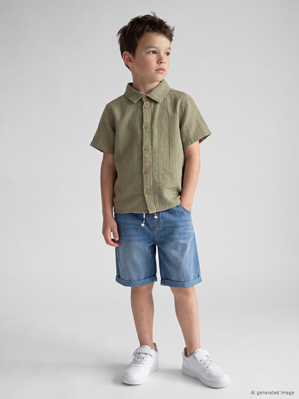 Elastic Waist Boys' Jean Shorts