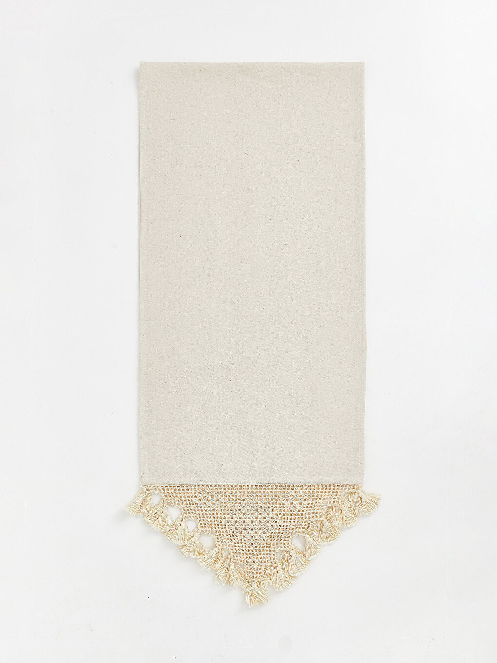 Ekru Püsküllü Runner 45x150 cm-2