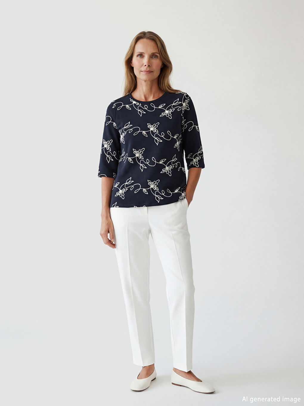 Žena TAMNO PLAVA Majica kratkih rukava-1