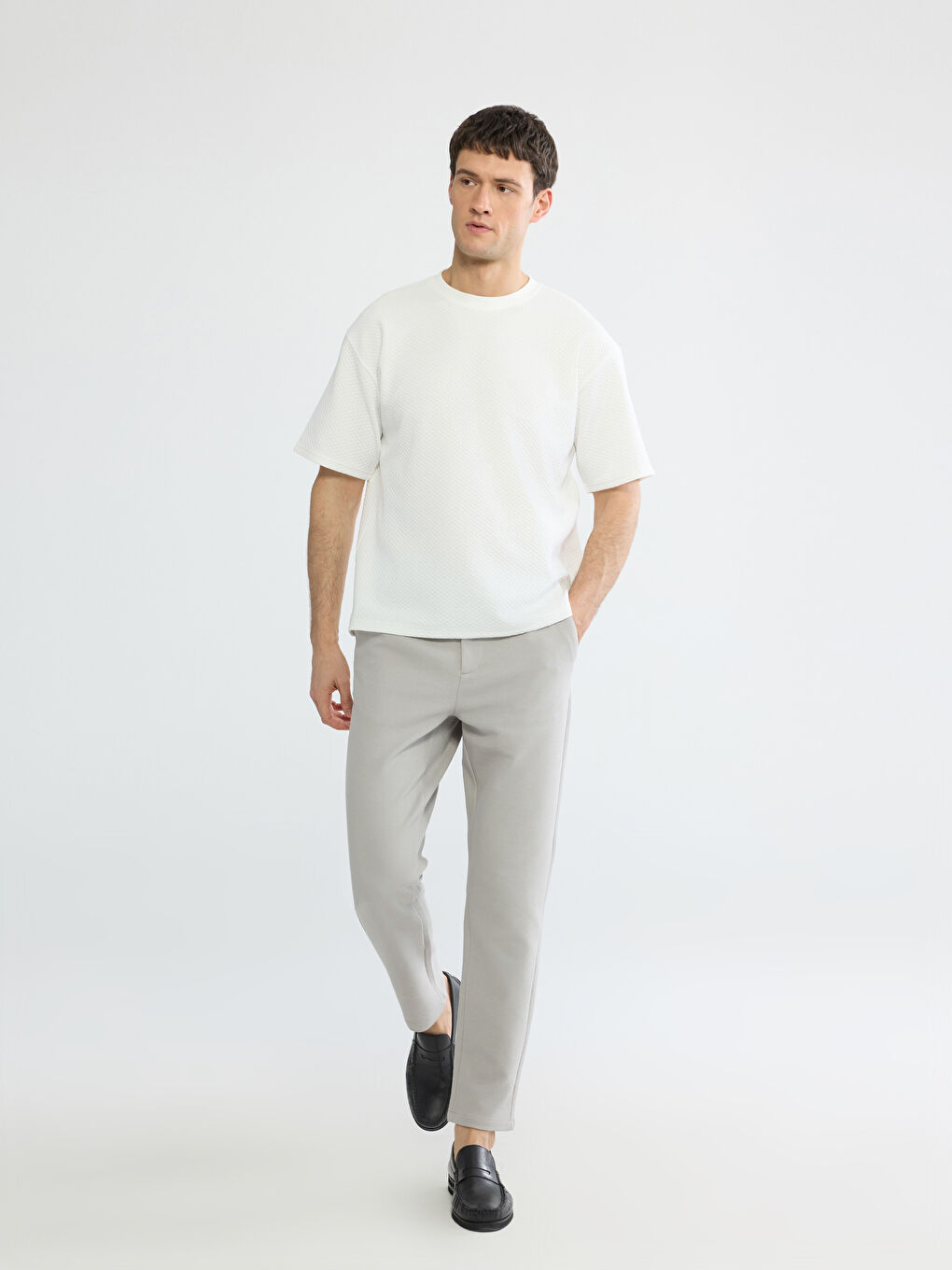 Gri Slim Fit Erkek Pantolon-1