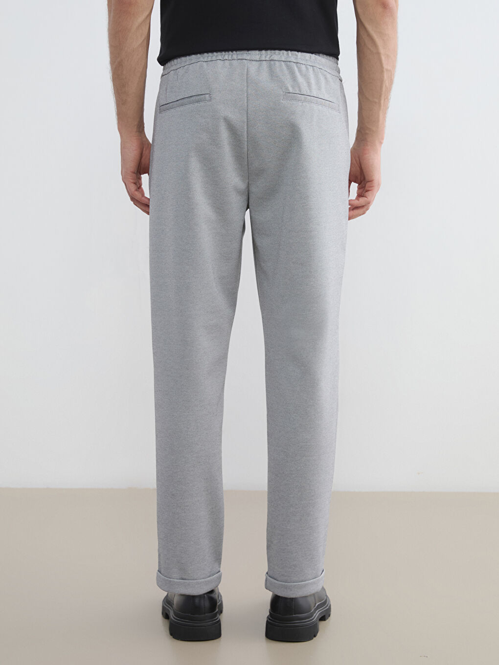 Gri Standart Kalıp Erkek Pantolon-3