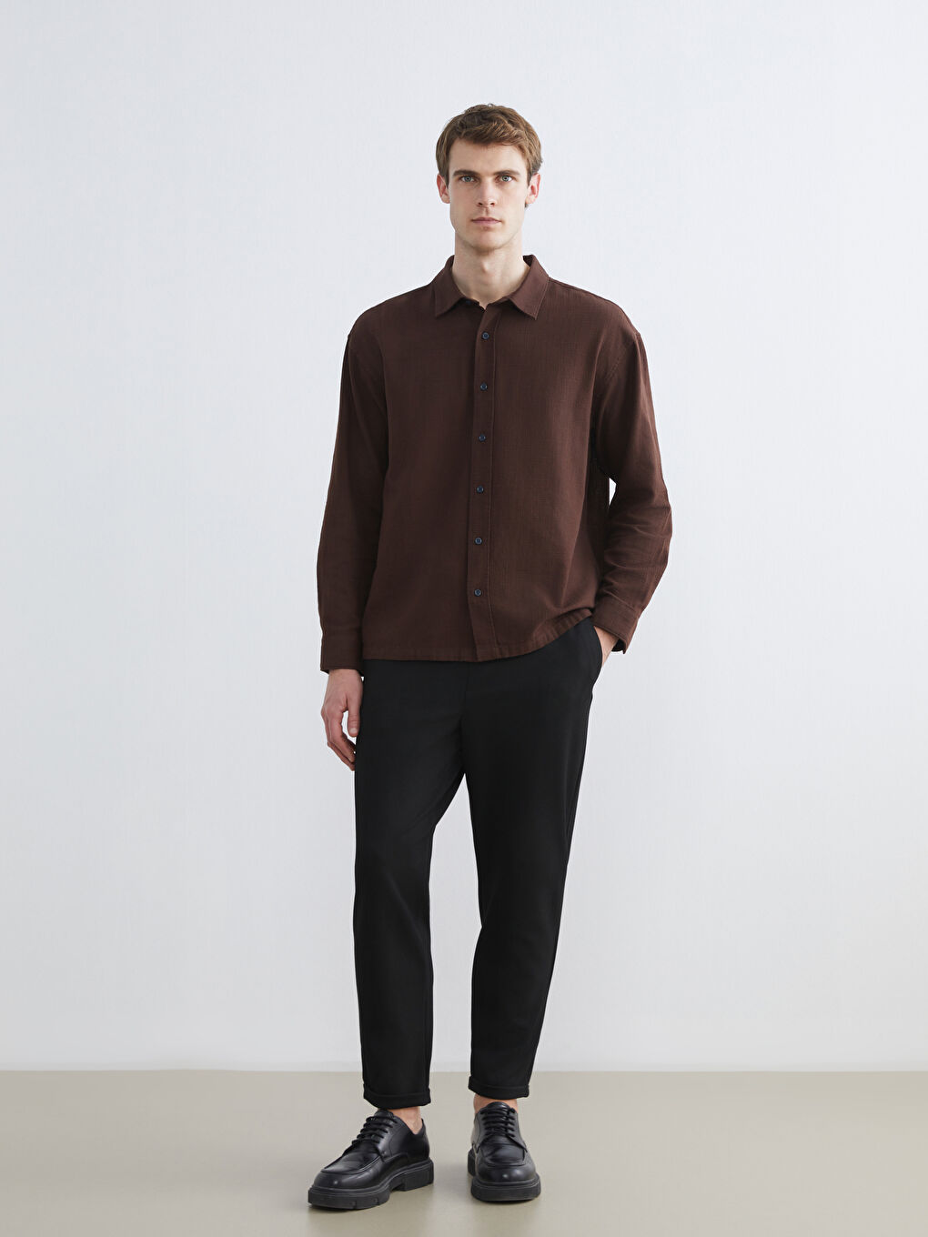 Siyah Standart Kalıp Erkek Pantolon