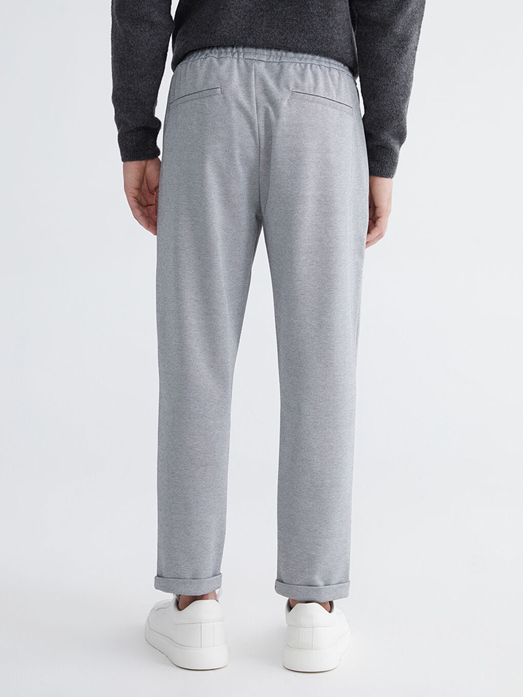 Gri Standart Kalıp Erkek Pantolon-3