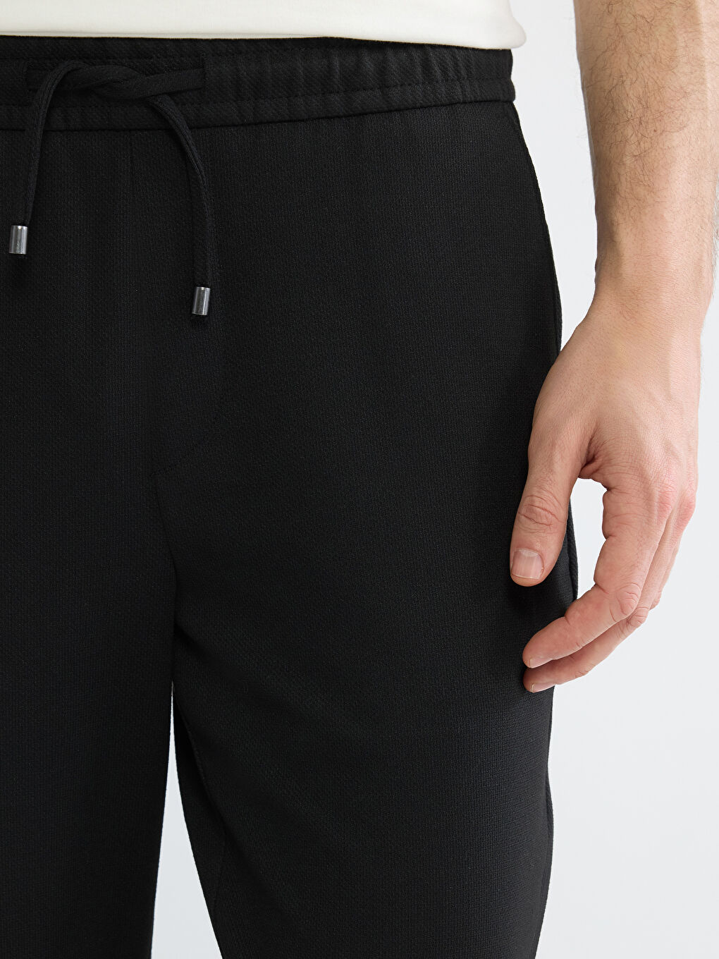 Siyah Standart Kalıp Erkek Pantolon-2