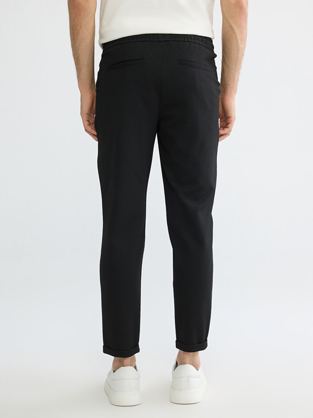 Siyah Standart Kalıp Erkek Pantolon-3