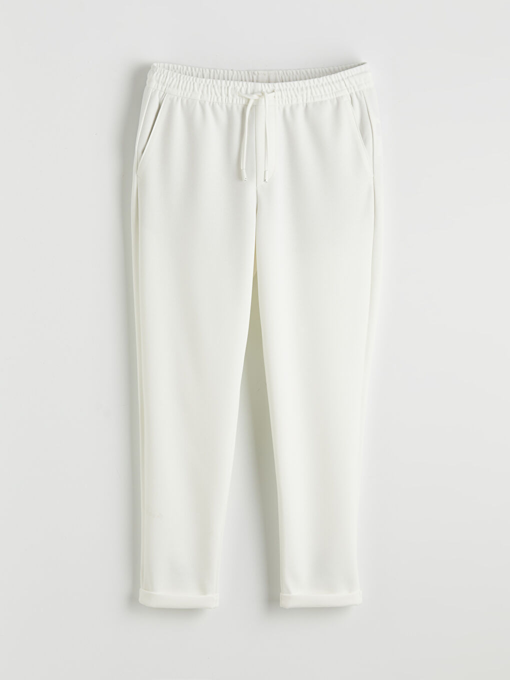 Ekru Beli Lastikli Standart Kalıp Erkek Pantolon