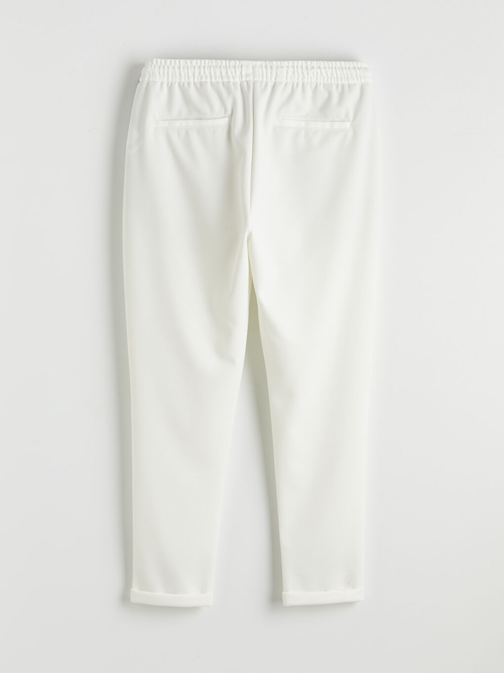 Ekru Beli Lastikli Standart Kalıp Erkek Pantolon-1