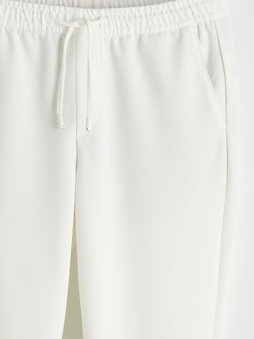 Ekru Beli Lastikli Standart Kalıp Erkek Pantolon-2