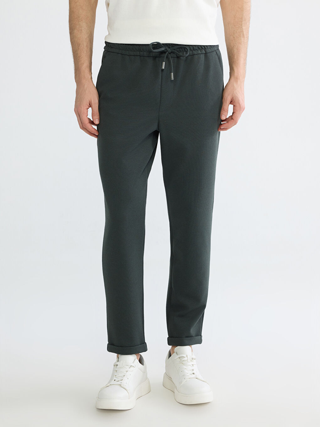 Petrol Standart Kalıp Erkek Pantolon-1