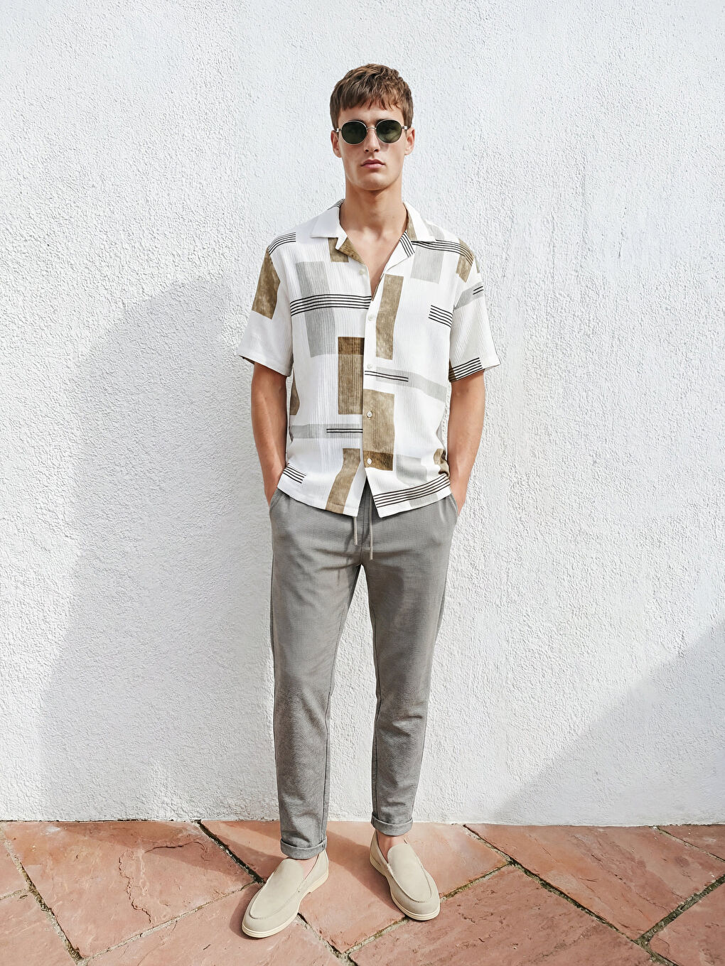 Kahverengi Standart Kalıp Erkek  Pantolon