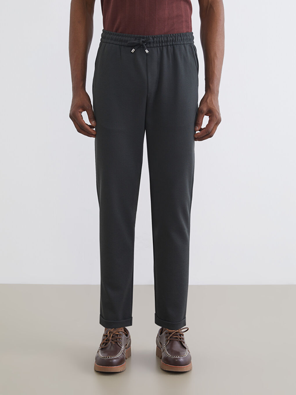 Petrol Standart Kalıp Erkek Pantolon-1