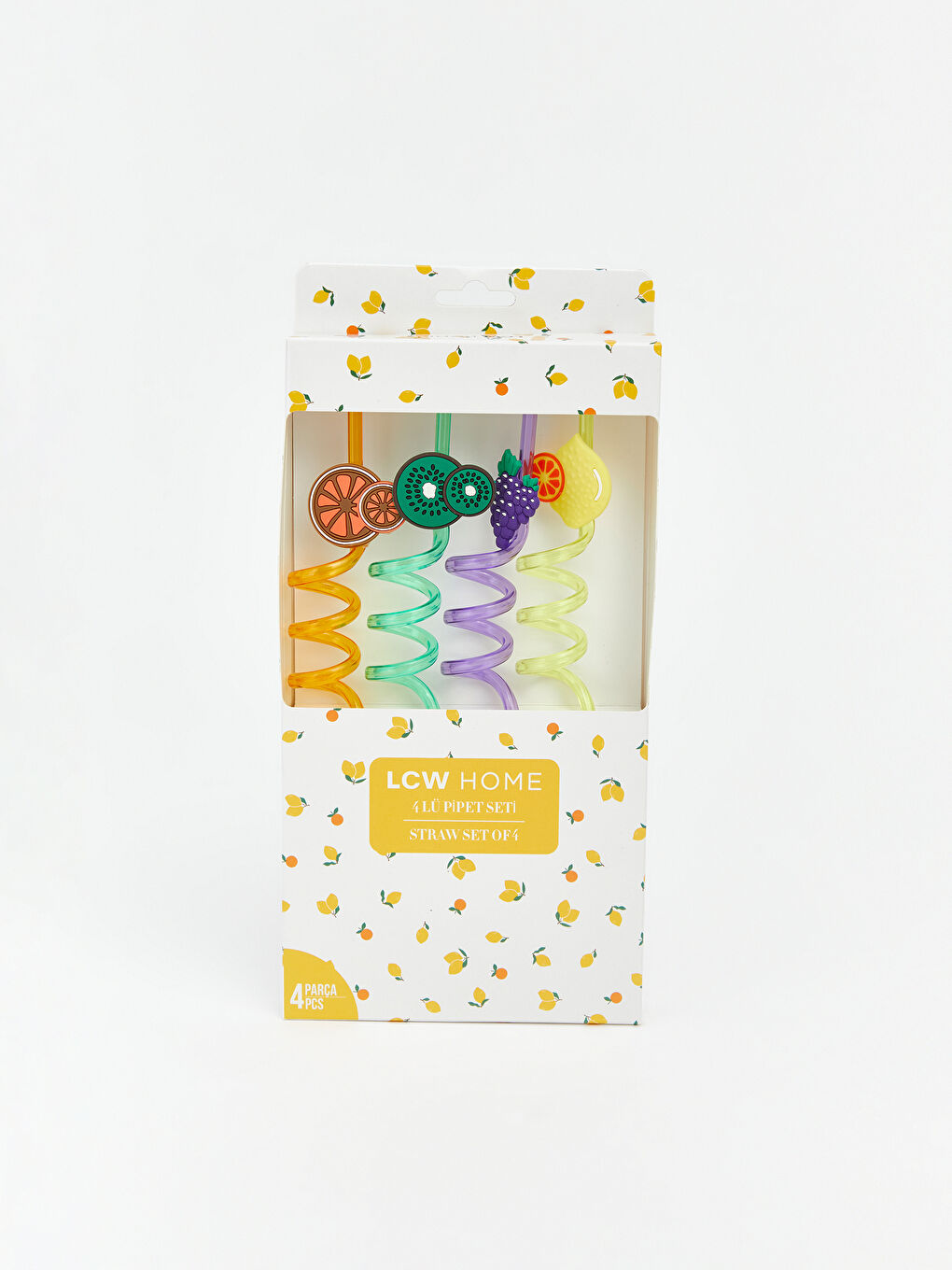 کەلوپەلی قەواغی شیشەیی بە نه‌خشی میوە کۆمەڵەی 4 دانە