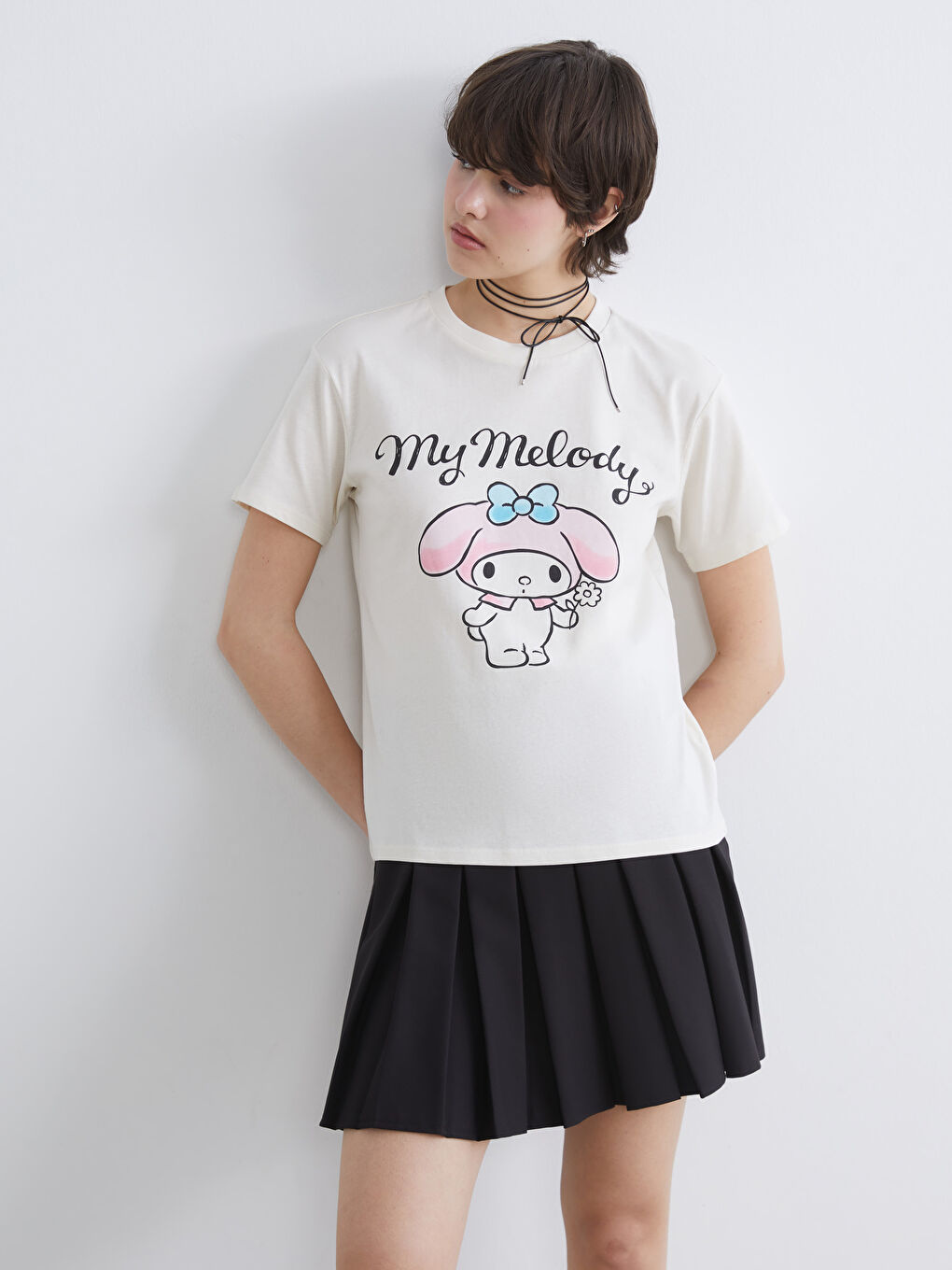Crew Neck My Melody Printed Women's T-Shirt