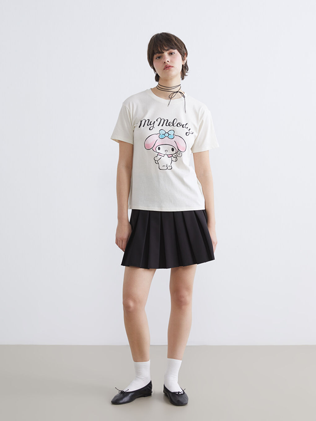 Crew Neck My Melody Printed Women's T-Shirt-1