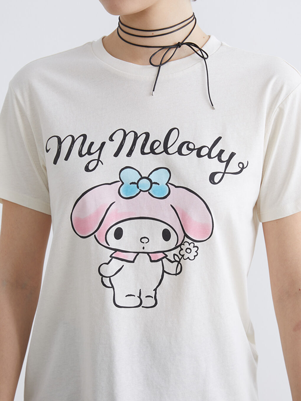 Crew Neck My Melody Printed Women's T-Shirt-2