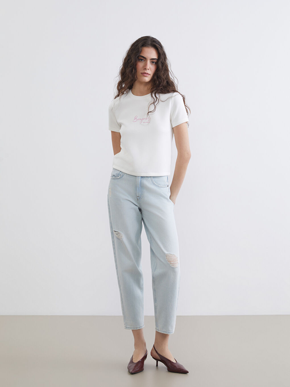 Crew Neck Printed Women's T-Shirt-1