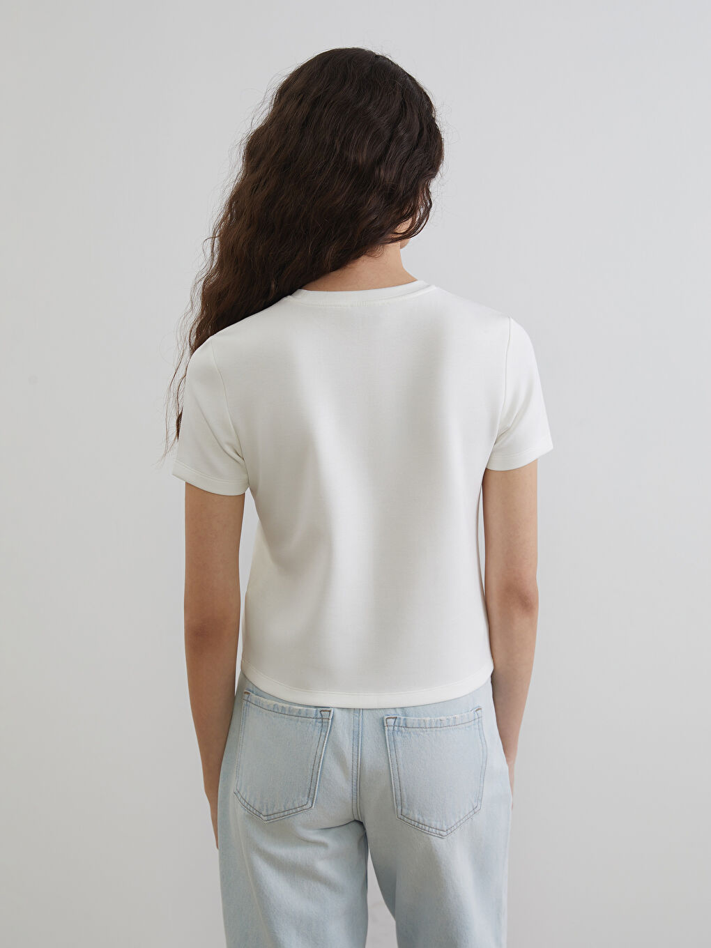 Crew Neck Printed Women's T-Shirt-3