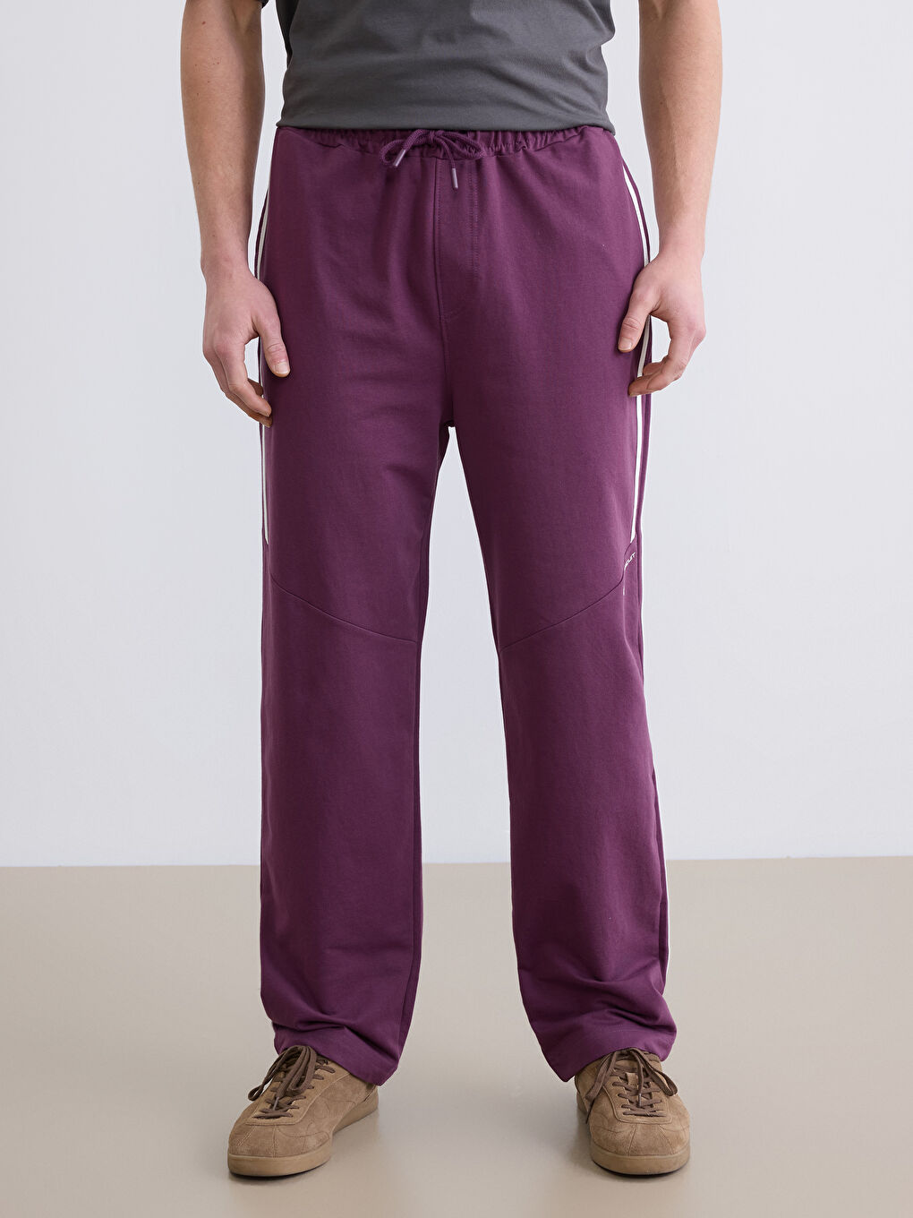 Mürdüm Rahat Kalıp Baskılı Erkek Eşofman Alt-1