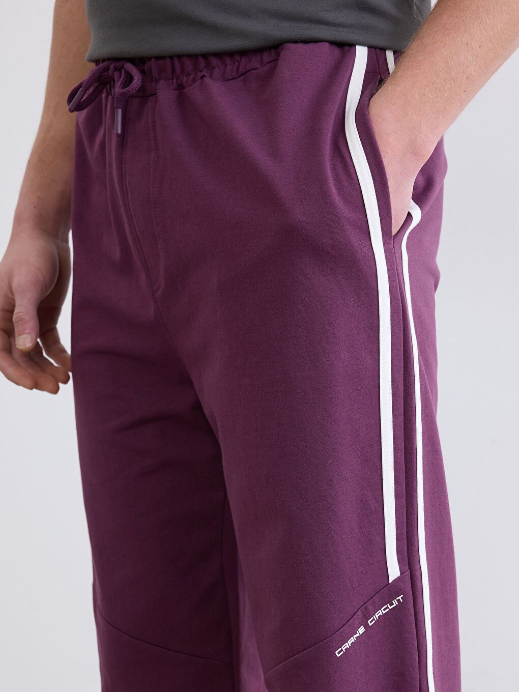 Mürdüm Rahat Kalıp Baskılı Erkek Eşofman Alt-2