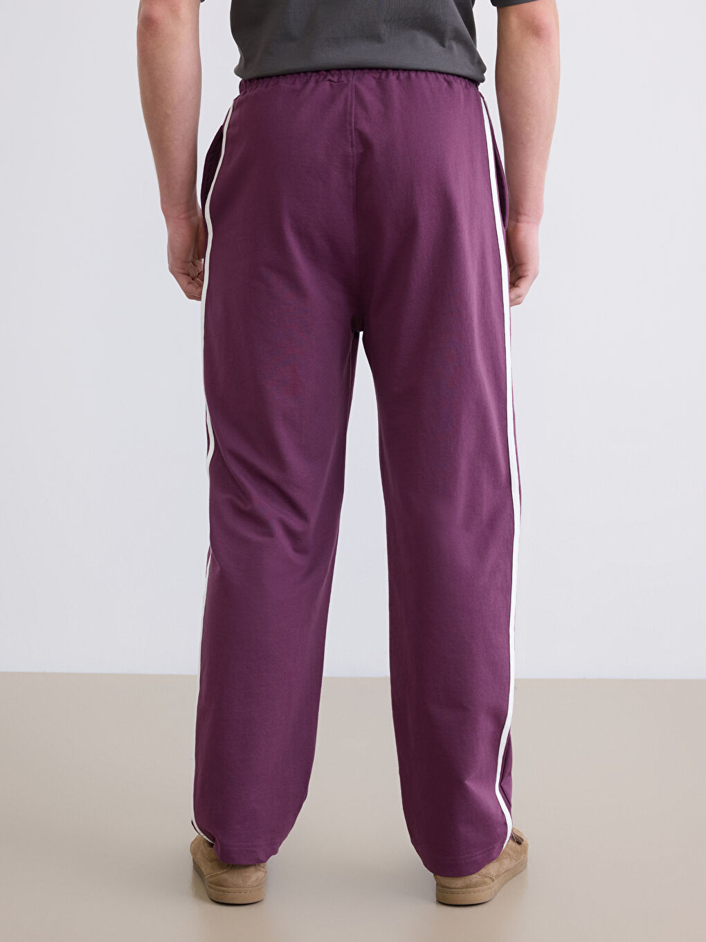 Mürdüm Rahat Kalıp Baskılı Erkek Eşofman Alt-3