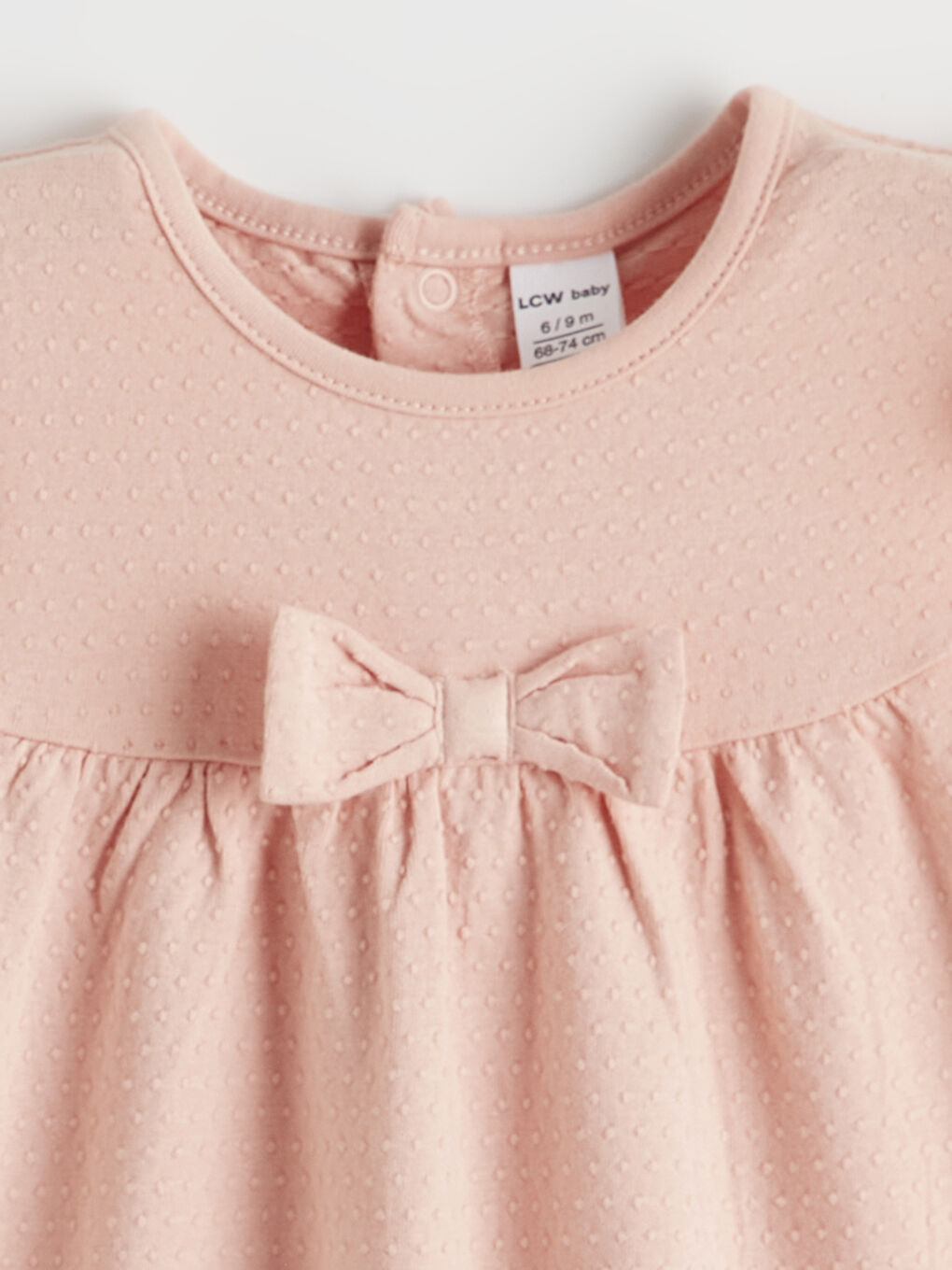 Bow Detailed Crew Neck Baby Girls' Jumpsuit-1