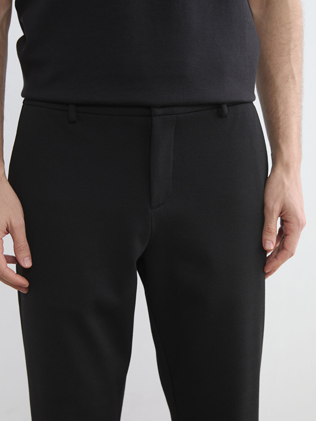 Siyah Standart Kalıp Erkek Pantolon-3