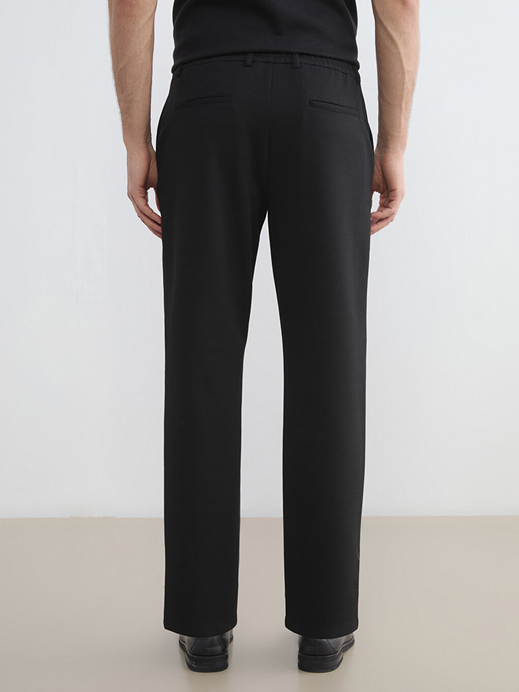 Siyah Standart Kalıp Erkek Pantolon-4