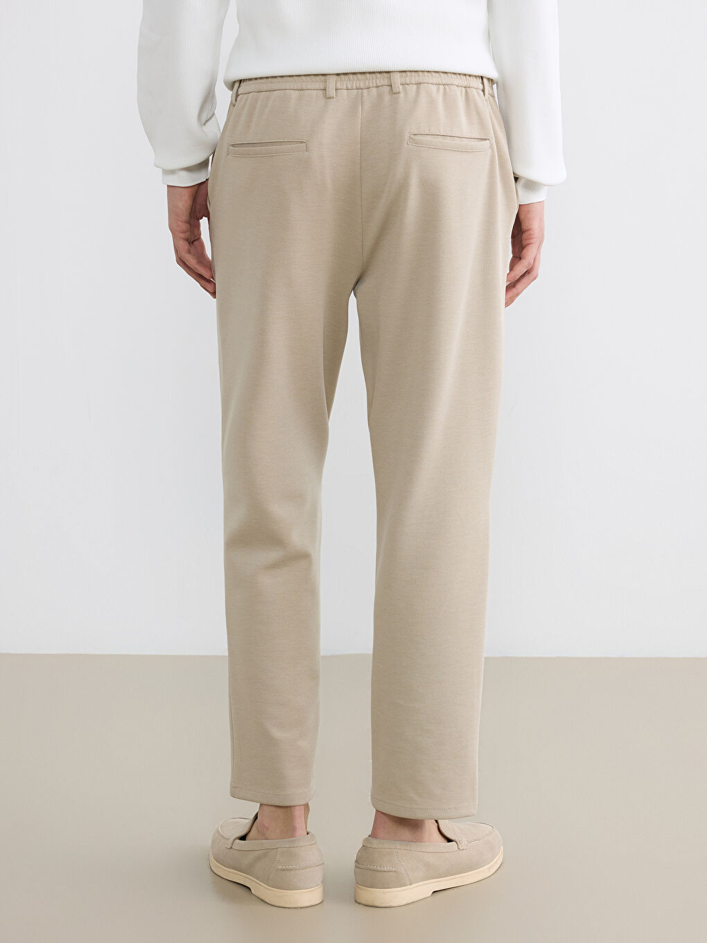 Bej Standart Kalıp Erkek Pantolon-4