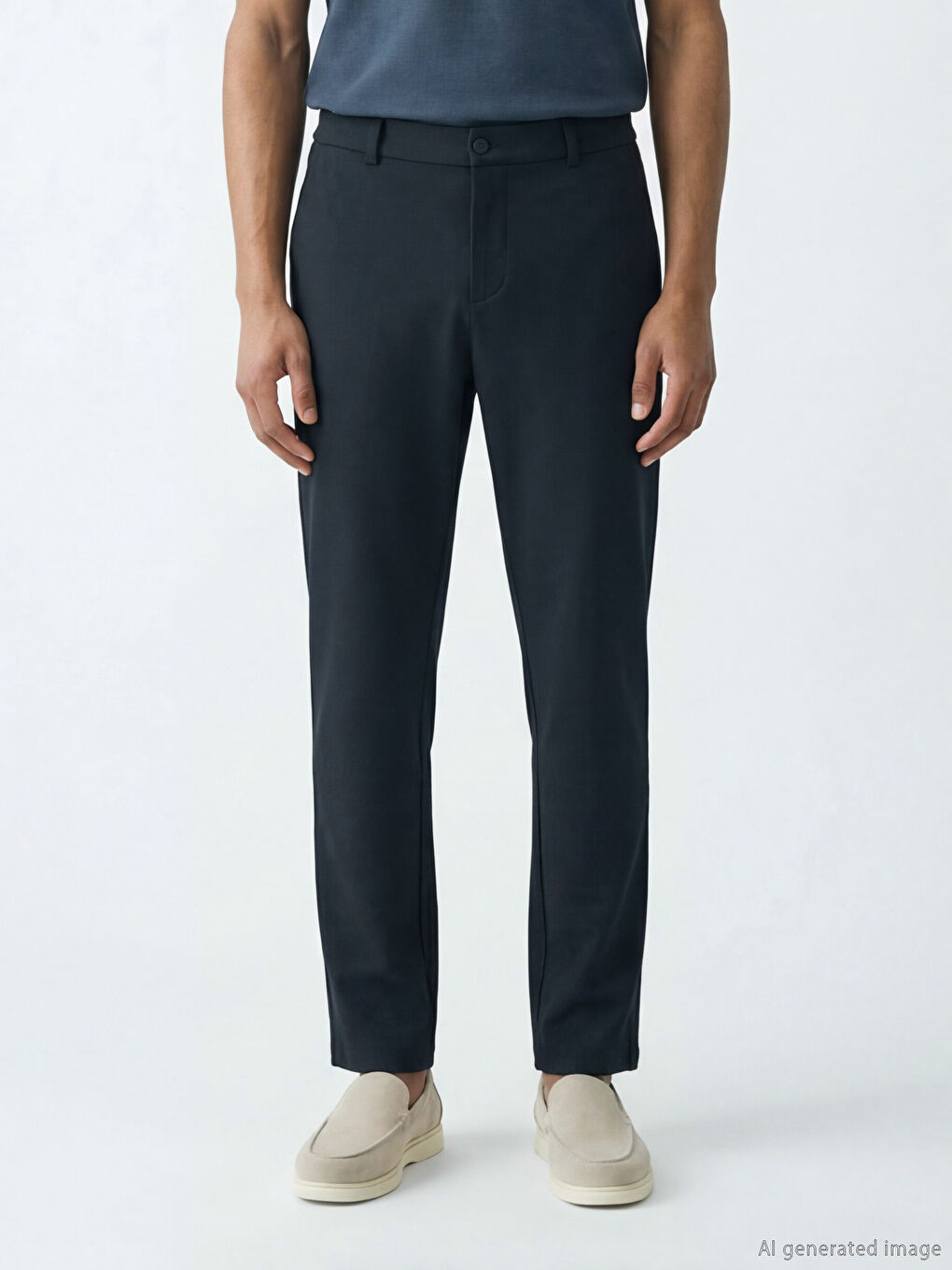 Lacivert Standart Kalıp Erkek Pantolon-1