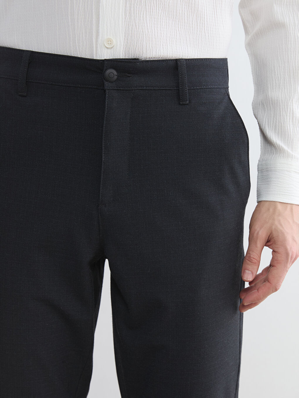 Siyah Slim Fit Erkek Pantolon-3