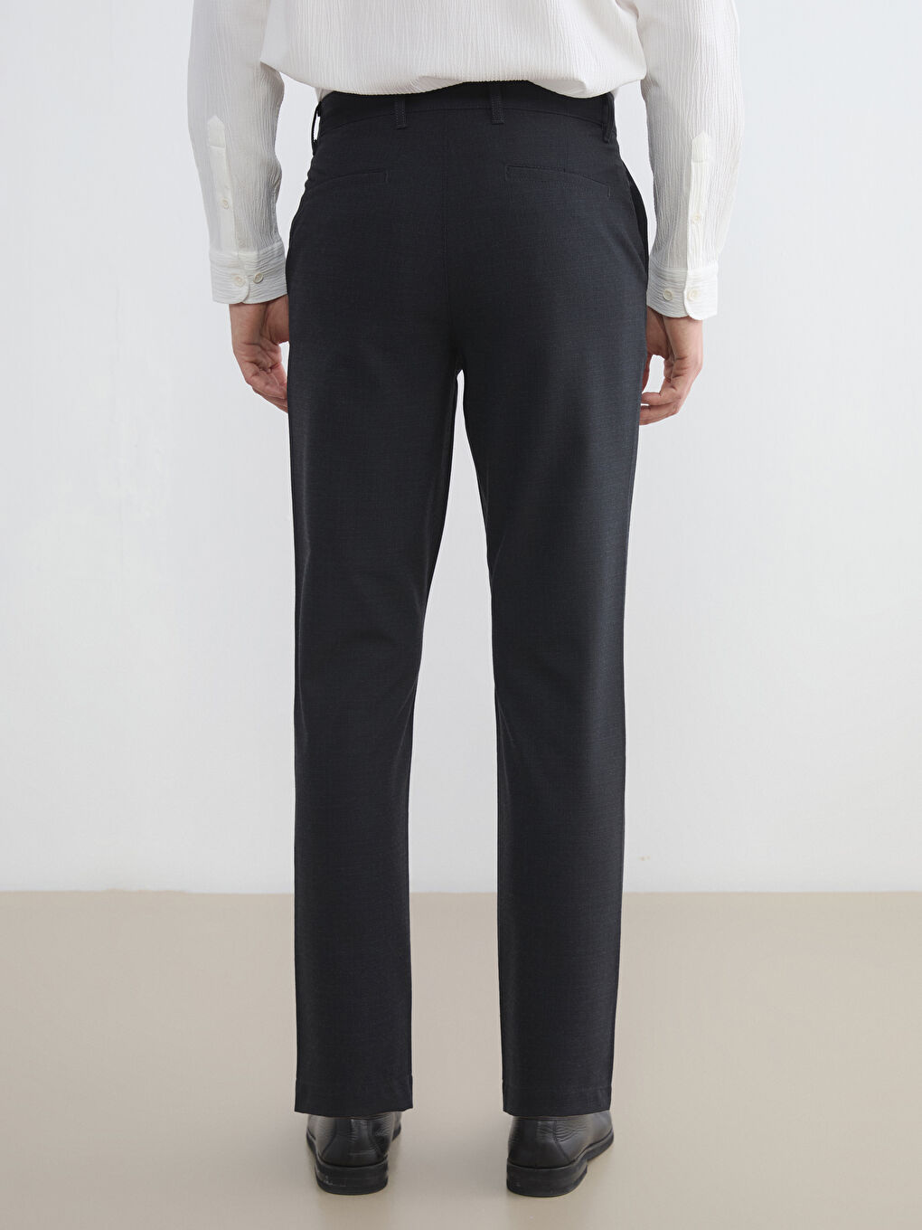 Siyah Slim Fit Erkek Pantolon-4