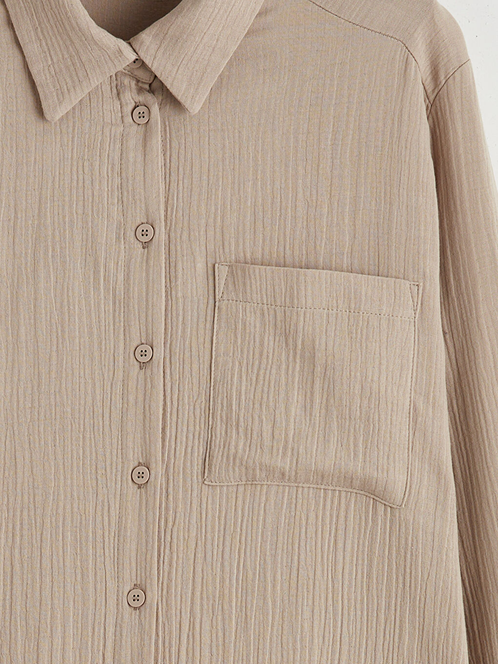 Textured Slit Shirt Dress-5