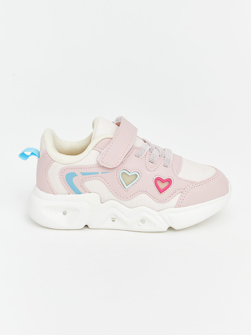 Pembe Tabanı Işıklı Kız Çocuk Spor Ayakkabı-2