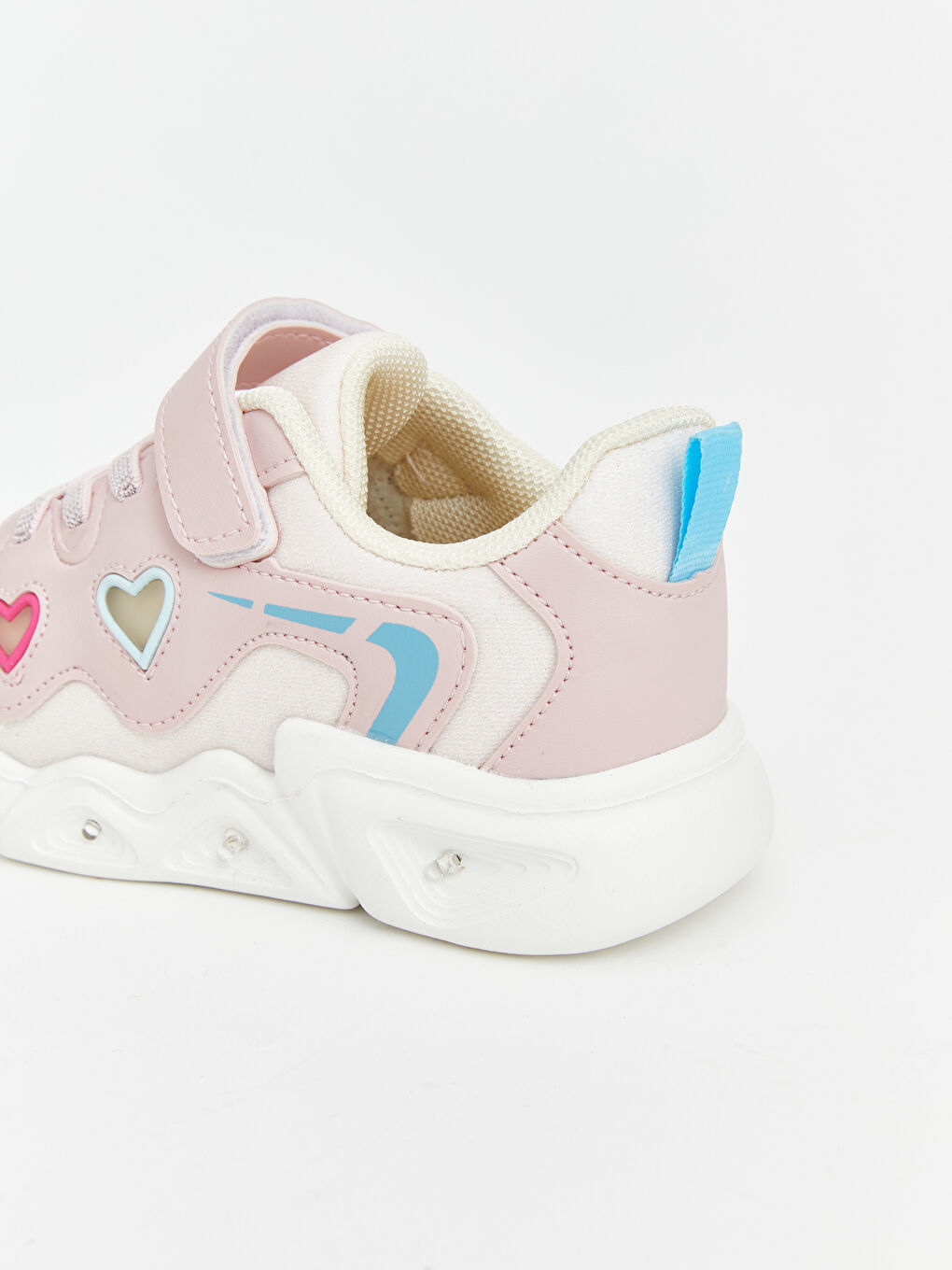 Pembe Tabanı Işıklı Kız Çocuk Spor Ayakkabı-5