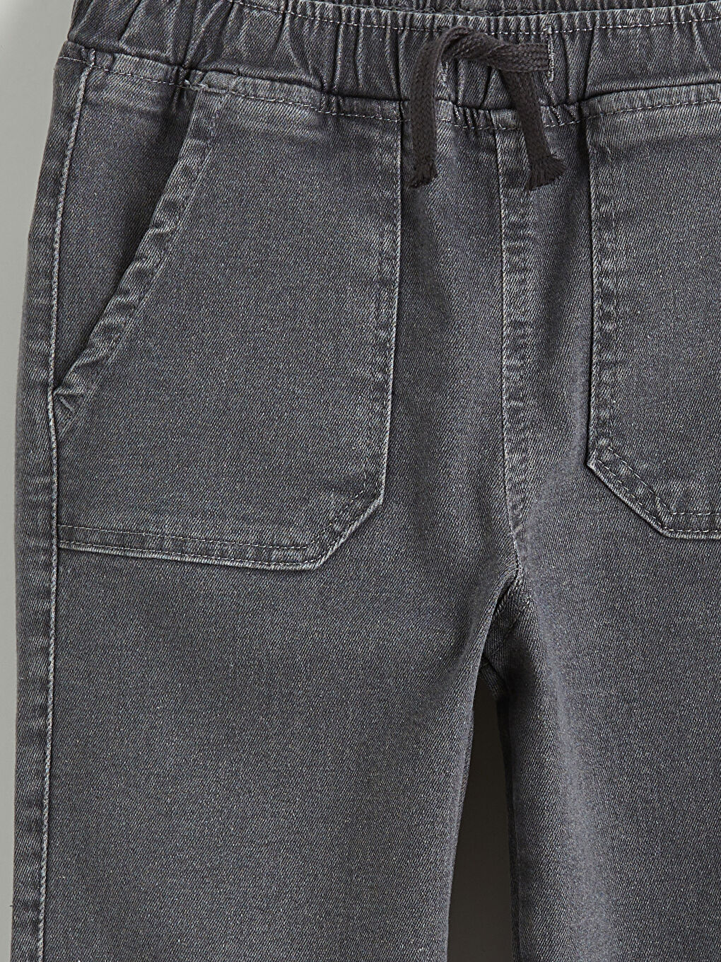 Gri Beli Lastikli Erkek Çocuk Pantolon-2