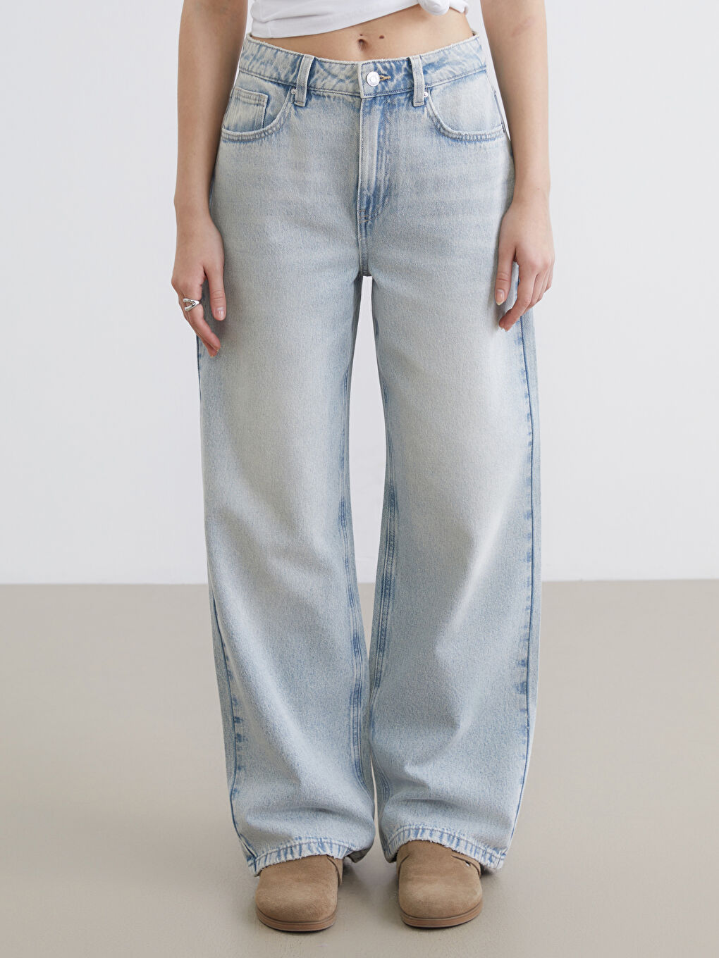 High Waist Wide Leg Women's Jeans-1