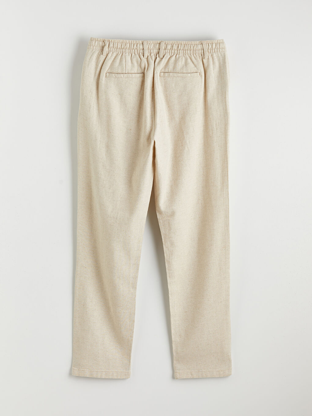 Regular Fit Linen Blend Men's Pleated Trousers-5